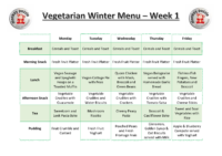 Winter Menu – 2023-2024 – Vegetarian
