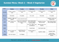 Summer menu week 1-4 main menu vegetarian