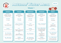 Vegetarian Winter Menu 2025, Weeks 1-4 (Allergy info added)